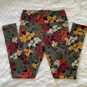 LuLaRoe Leggings OS one size fall olive mustard